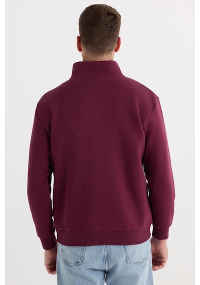 Tudors Unisex Relax Fit Rahat Kesim Pamuklu İçi Polarlı Yarım Fermuarlı Bordo Dik Yaka Sweatshirt-35165 Bordo Tudors Unisex Relax Fit Rahat Kesim Pamuklu İçi Polarlı Yarım Fermuarlı Bordo Dik Yaka Sweatshirt-35165 Bordo