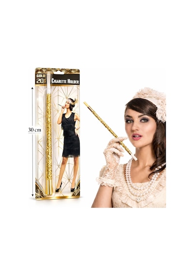 Mey İthalat 30 Cm Altın Gold Payetli Sigara Tutacağı 1920 Ler Gatsby Parti Aksesuarı 99567260