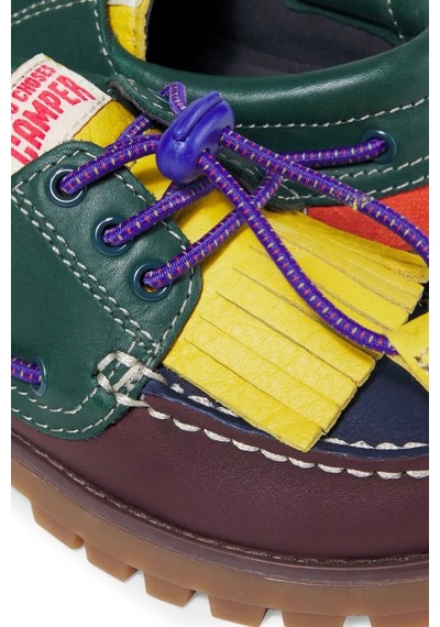 Bobo Choses X Camper Compas Nautic Çocuk, Deri Tasarım Tekne Ayakkabısı Çok Renkli