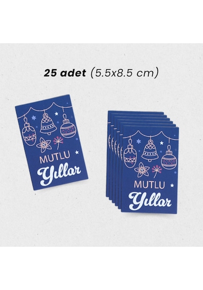Yılbaşı Mutlu Yıllar Yazılı Hediye Kart Seti, Zil Temalı Paketlem