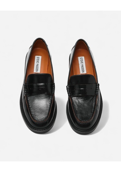 Steve Madden Adıson Black Leat Kadın Siyah Loafer Adıson