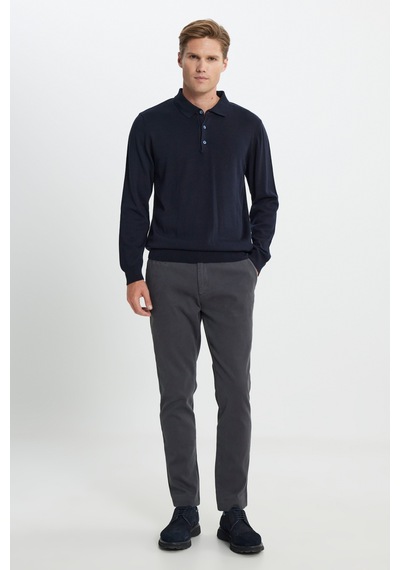 AC&Co / Altınyıldız Classics Erkek Lacı Standart Fit Normal Kesim Polo Yaka Pamuklu Triko Kazak Lacivert AC&Co / Altınyıldız Classics Erkek Lacı Standart Fit Normal Kesim Polo Yaka Pamuklu Triko Kazak Lacivert