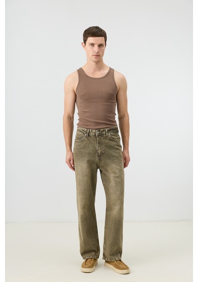 Antioch Relax Fit Erkek Jean Haki