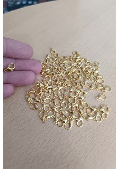Papağan Takı Klipsi Gold 50 Adet 502 Gold Sarı Renk Papağan Klips Kolye Bileklik Kancası