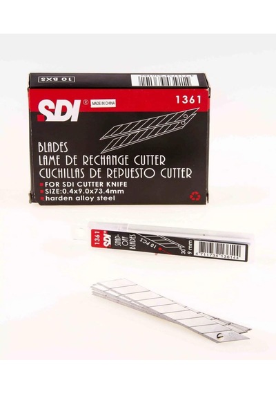 Tr 30 Derece Açılı Dar Maket Bıçağı Yedeği, 9 Mm, 10'lu Paket