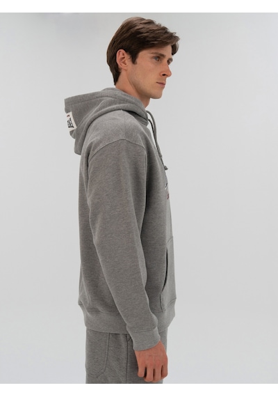 Everlast Heritage Champions Gri Unisex Hoodie Koyu Gri Melanj
