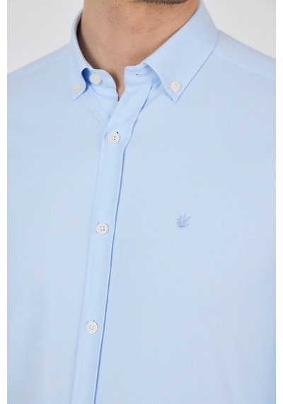 İmza Uzun Kol Düz Bez Ayağı Düğmeli Yaka Cepsiz Pamuklu Casual Slim Fit Gömlek 1004250212 Koyu Mavi İmza Uzun Kol Düz Bez Ayağı Düğmeli Yaka Cepsiz Pamuklu Casual Slim Fit Gömlek 1004250212 Koyu Mavi
