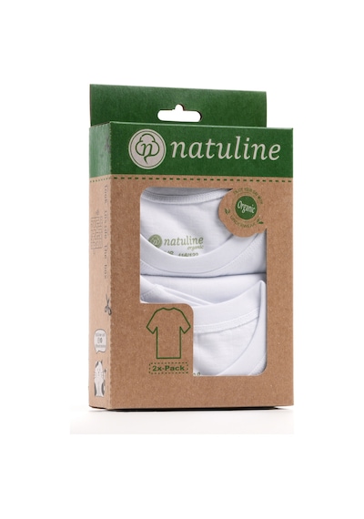 Natuline Erkek / Kız Çocuk T-shirt Organik Pamuk Penye 4'lü Paket BEYAZ