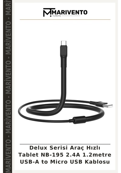 Delux Serisi Araç Hızlı Tablet Nb-195 2.4a 1.2metre Usb-a To Micro Usb Kablosu