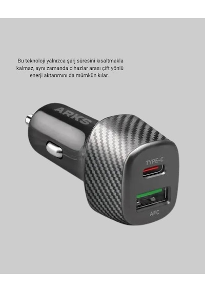 Hubrendy Tekno 38w Araç Şarj Cihazı Type-c Pd Usb Hızlı Şarj Çift Port
