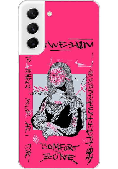 Samsung Galaxy S21 Fe Uyumlu Şeffaf Kılıf Graffiti 1 Tasarımlı
