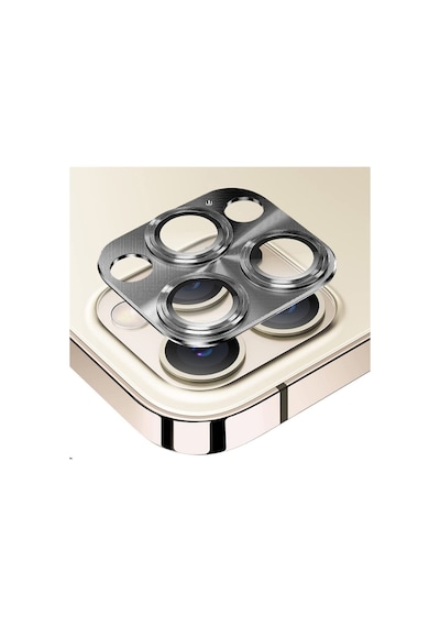 Nettech Apple Uyumlu iPhone 13 Pro Max Metalik Seri Kamera Cam Koruyucu - Gri