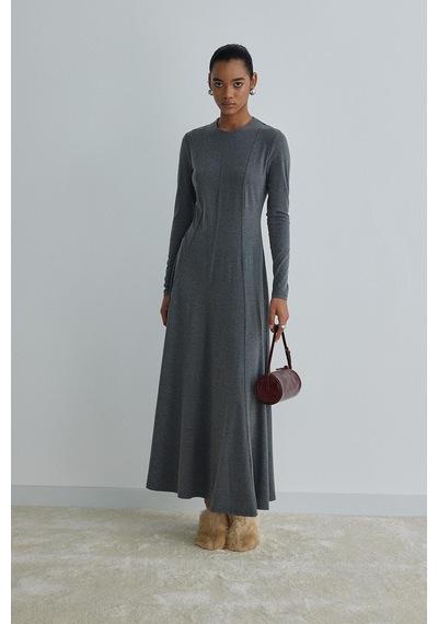 Suud Collection Füme Sandra Kloş Uzun Elbise