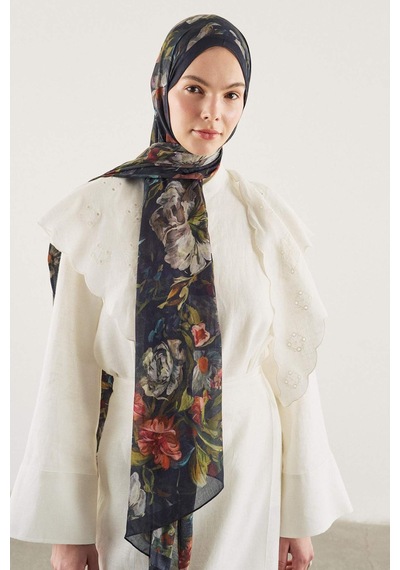 Defacto Fresh Scarfs X Defacto Midnight Botanic Viskon Şal I1748ax26smbk27 Siyah-bk27
