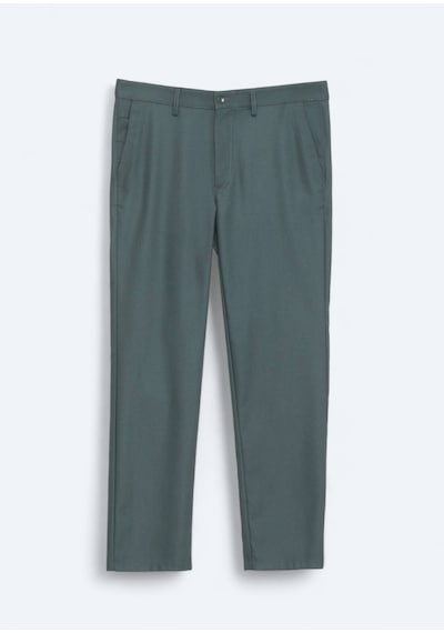 Kip Haki Düz Dokuma Regular Fit Casual Pantolon Haki