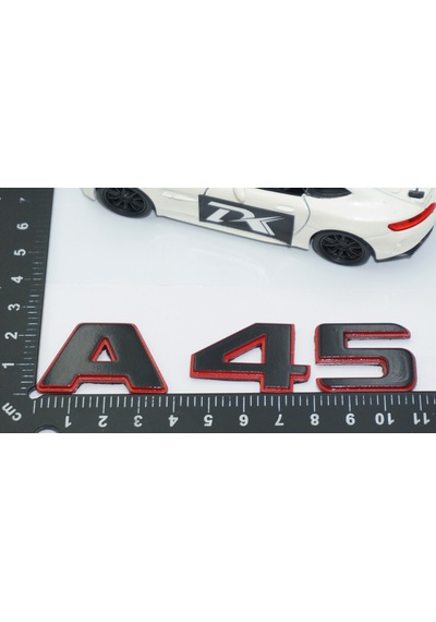 Dk Tuning A 45 Bagaj Kırmızı Siyah Abs Yazı Logo Benz İle Uyumlu