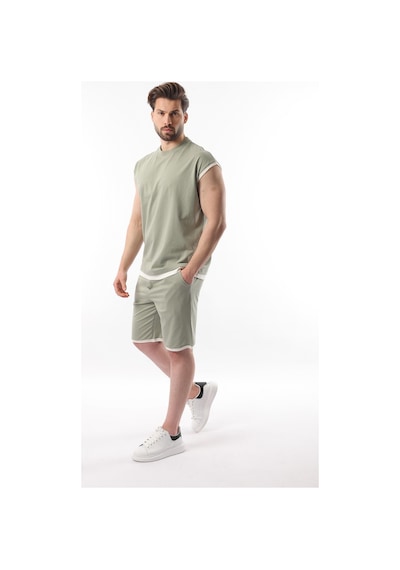 Madmext Mint Yeşili Sıfır Kol Erkek Şort T-shirt Takım E7308 Mint Yeşili Mint