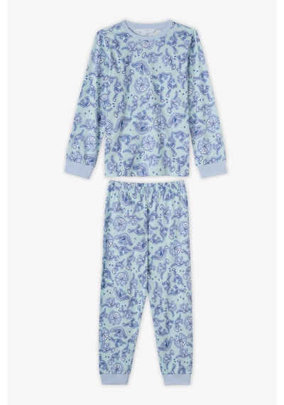 Penti Erkek Çocuk Mavi Historical Dinos Pamuklu Uzun Kollu 2li Pijama Takımı