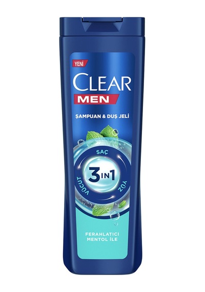 3 Adet Clear Men 3 İn 1 Şampuan & Duş Jeli Ferahlatıcı Mentol Etkisi Saç Yüz Vücut İçin 350 Ml Diğer