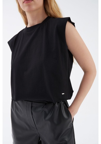 LOFT Crop Kadın Tshirt K.kol Lf2031528 Q1.v1 Siyah