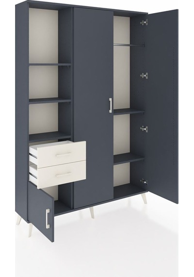 Arges Dolap 5 Raflı 2 Çekmeceli Tek Askılı 132x30x195 Antrasit-antrasit/aytaşı Antrasıt/aytası Arges Dolap 5 Raflı 2 Çekmeceli Tek Askılı 132x30x195 Antrasit-antrasit/aytaşı Antrasıt/aytası