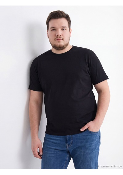 Lcwaıkıkı Classic Siyah %100 Pamuk Regular Fit Basic Tişört