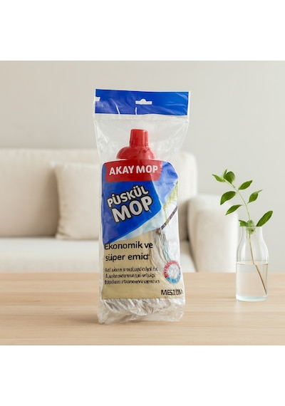Pamuklu Püsküllü Küçük Mop Klasik Sap Uyumlu