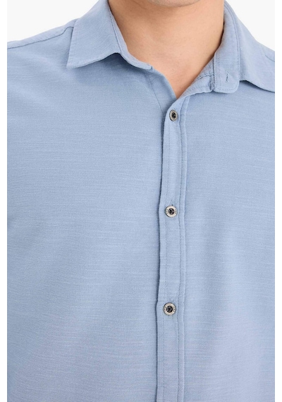 DeFacto Slim Fit Dar Kesim Pamuklu Basic Düz Uzun Kollu Gömlek A4644AX25SPBE299