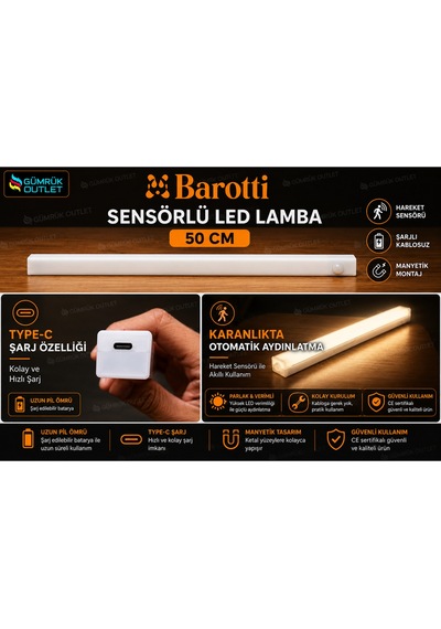 50 Cm Sensörlü Gün Işığı Led Lamba Beyaz