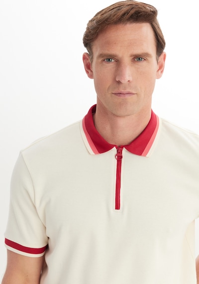 Ac&Co / Altınyıldız Classics Erkek Ekru Bordo Regular Fit Geniş Kesim Polo Yaka Tişört Ekru - Bordo Ac&Co / Altınyıldız Classics Erkek Ekru Bordo Regular Fit Geniş Kesim Polo Yaka Tişört Ekru - Bordo
