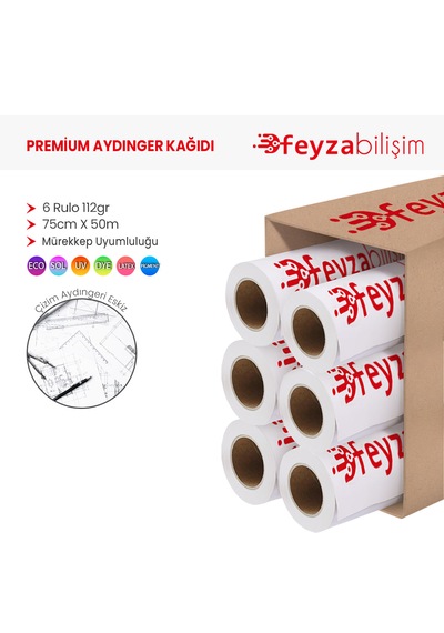 Feyza Bilişim Plotter Aydınger Kağıdı 112gr 75cm X 50mt-6