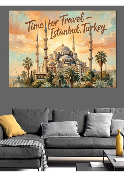 İstanbul Zamanı Seyahat Ve Tarih Dekoratif Kanvas - Mdf Ahşap Tablo