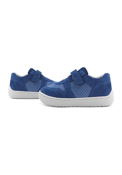 Rakerplus Bob Hakiki Deri Mavi Barefoot Cırtlı Lastikli Bebek Sneaker Ayakkabı