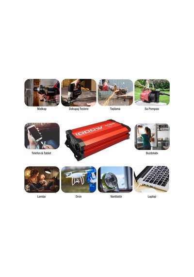 Kobb Kbn1000 12v/220v 1000watt Tam Sinüs Dönüştürücü İnvertör Genel