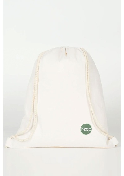 Heep Krem 35x40 Cm Unisex Ham Bez Büzgülü Sırt Ayakkabı Çantası Natural