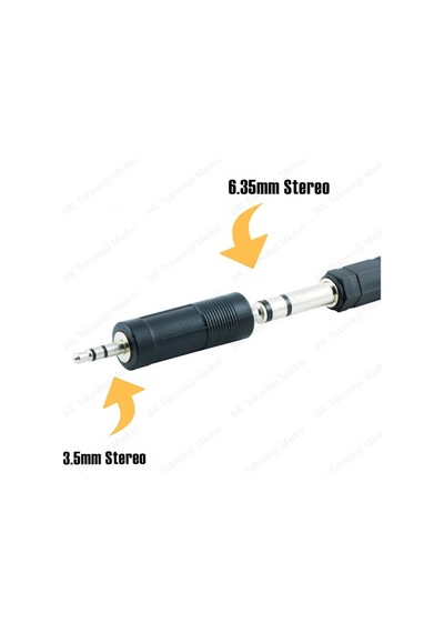 3.5Mm Stereo Erkek / 6.35Mm Stereo Dişi Ses Çevirici Adaptör