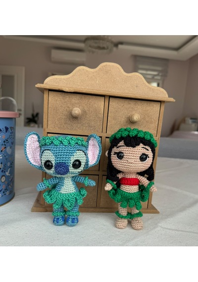 Amigurumi Lılo Ve Stıtch Hediye Seti 15 Cm