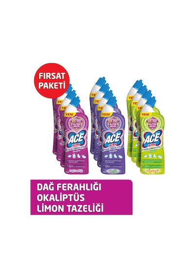 Ace Ultra Yoğun Kıvamlı Çamaşır Suyu Fırsat Paketi 12 x 750 ML