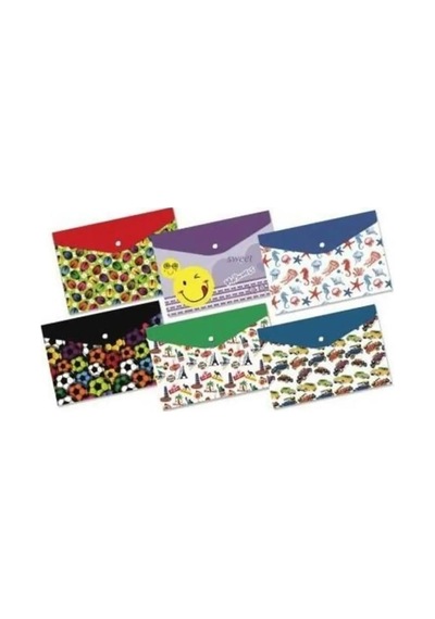 Ticon Çıtçıtlı Dosya Desenli Zarf Dikey 12'li Paket