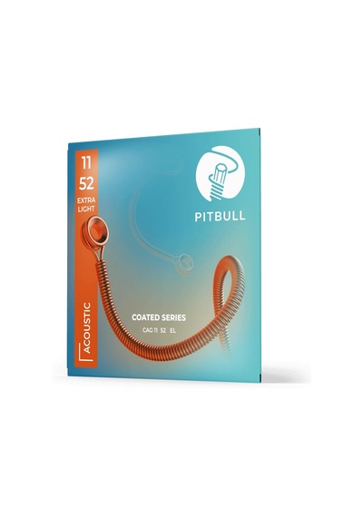 Pitbull Strings Coated Seri Akustik Gitar Teli Uzun Ömürlü, Parlak Ton, Yüksek Dayanıklılık Cag 11-52 El