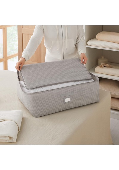 Ocean Home Textile Büyük Boy Gri Balıksırtı Baza Altı Hurç 62 X 46 X 22 Cm Çok Renkli