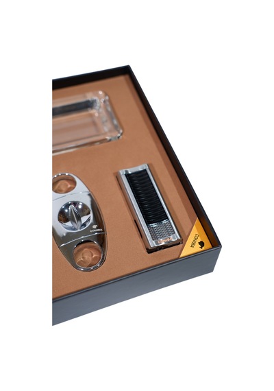 Cohiba Çakmak Kesici Küllük Sehpa Tüp Gümüş Beşli Puro Seti - Tr8813