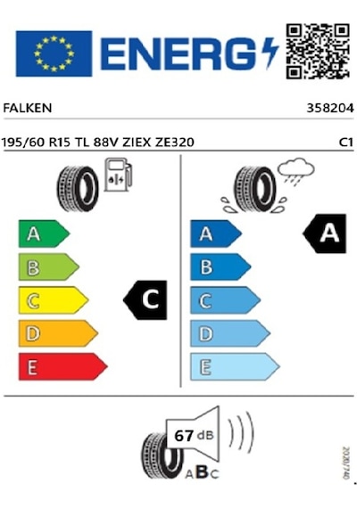 Falken 195/60R15 TL 88V Zıex Ze320 Yaz Lastiği 2025