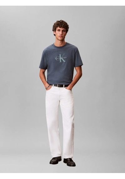 Calvin Klein Ss Hero Monologo Tee, R9f, S Mavi Erkek T-shirt