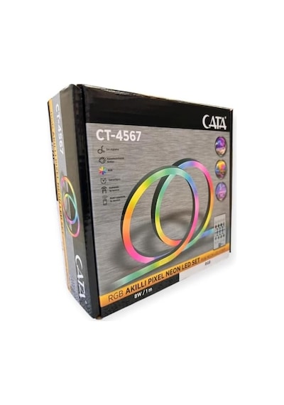 Cata Ct 4567 Rgb Pixel Neon Led Seti Usb Girişli Kumandalı 5 Metre Standart