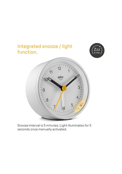 Klasik Analog Alarm Saati - Bc12w Beyaz