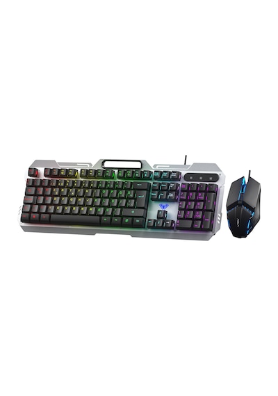 Aula F2023 Gaming Türkçe Q Rainbow Membran 2400dpl Oyuncu Klavye Mouse Set Optik