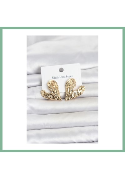 Bşkvirgo 316l Çelik Gold Renk Kalp Model Kadın Küpe Bsk2026 48926563