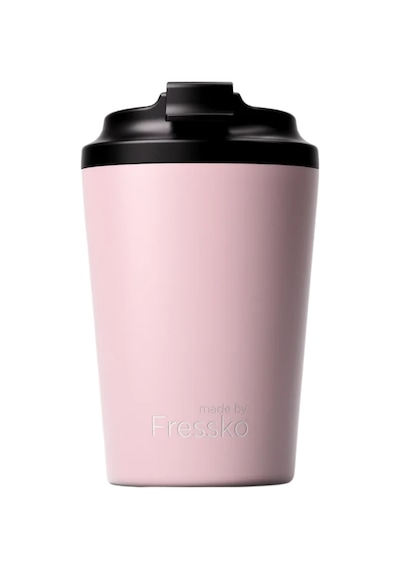 Made By Fressko Camino Yeniden Kullanılabilir Kahve Bardağı, Yalıtımlı Termal Kupa, 340 Ml, Açık Pembe