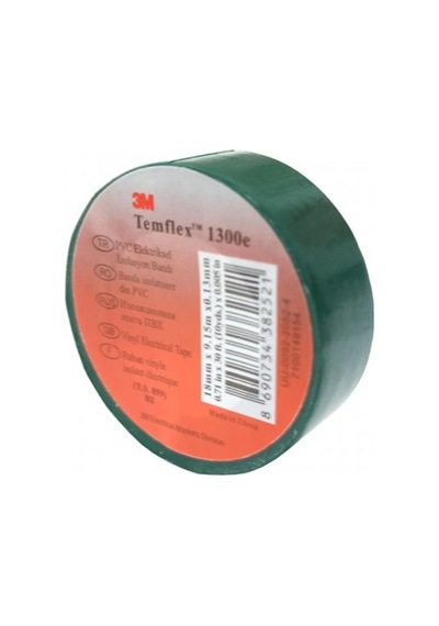 3m Bant Temflex 1300e 18mmx9.15m Yeşil 1 Adet